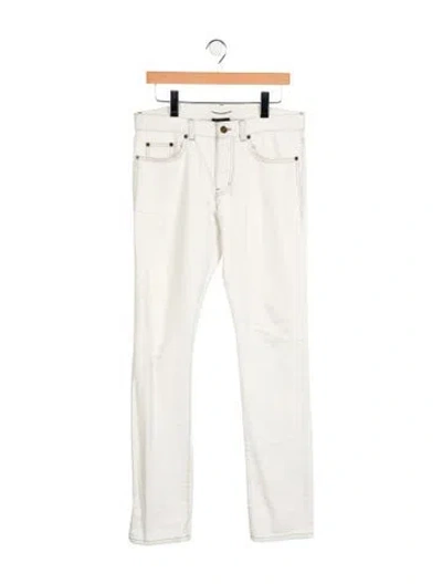 Pre-owned Saint Laurent 2021 Slim Fit Jeans In White