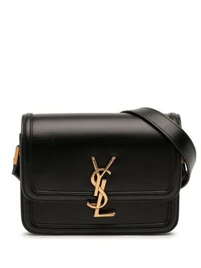 Pre-owned Saint Laurent 2021 Small Calfskin Solferino Satchel In Box Crossbody Bag In Black