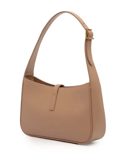 Pre-owned Saint Laurent 2021 Smooth Calfskin Le 5 A 7 Shoulder Bag In Brown