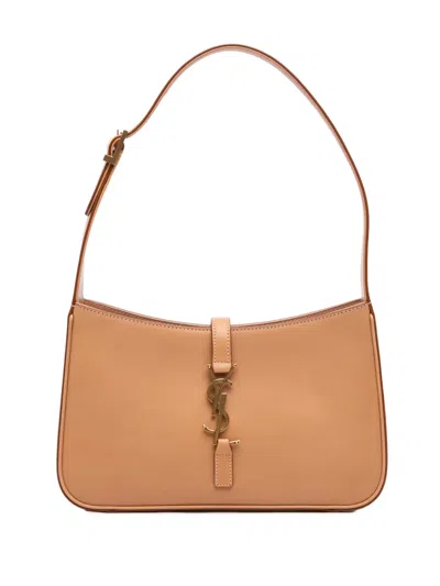 Pre-owned Saint Laurent 2021 Smooth Calfskin Le 5 A 7 Shoulder Bag In Brown