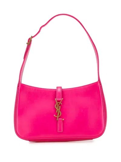 Pre-owned Saint Laurent 2021 Smooth Leather Le 5 A 7 Shoulder Bag In Pink