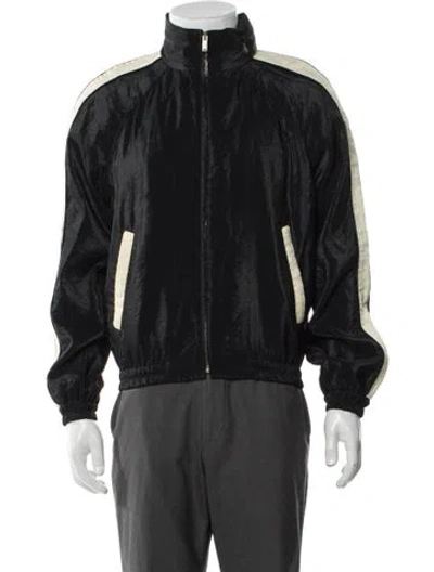 Pre-owned Saint Laurent 2021 Striped Coat In Black