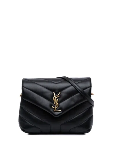 Pre-owned Saint Laurent 2021 Toy Leather Monogram Loulou Crossbody Bag In Black