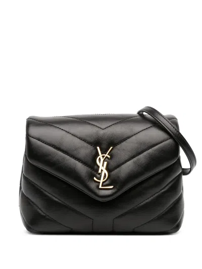 Pre-owned Saint Laurent 2021 Toy Leather Monogram Loulou Crossbody Bag In Black