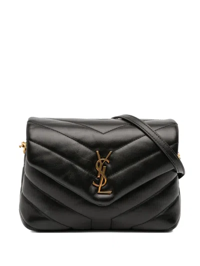 Pre-owned Saint Laurent 2021 Toy Matelasse Leather Monogram Loulou Crossbody Bag In Black