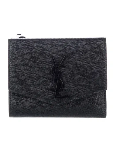 Pre-owned Saint Laurent 2021 Uptown Wallet In Black