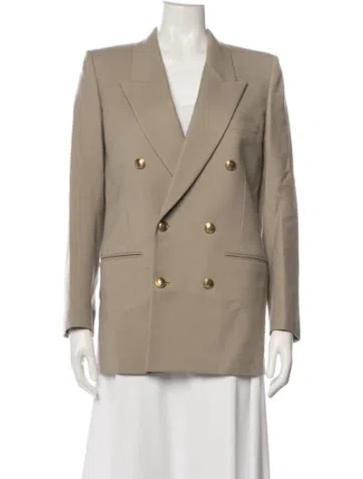 Pre-owned Saint Laurent 2021 Virgin Wool Blazer In Neutral