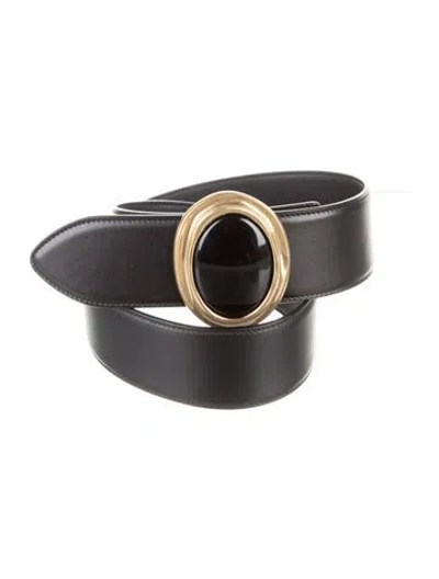 Pre-owned Saint Laurent 2021 Wide Belt In Black