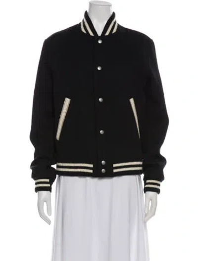 Pre-owned Saint Laurent 2021 Wool Bomber Jacket In Gray