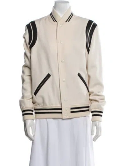 Pre-owned Saint Laurent 2021 Wool Bomber Jacket In Neutral