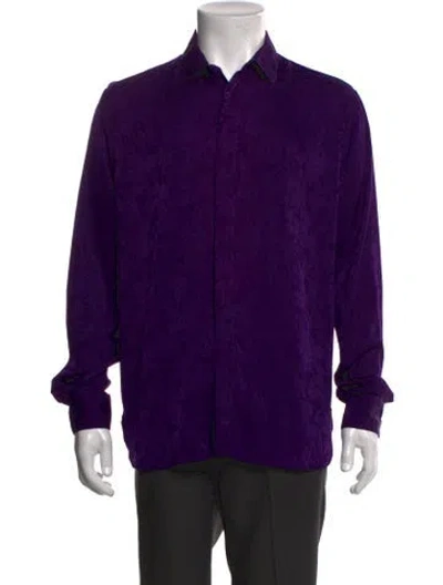 Pre-owned Saint Laurent 2021-2022 Silk Shirt In Purple
