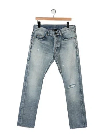 Pre-owned Saint Laurent 2021-2022 Straight-leg Jeans In Blue