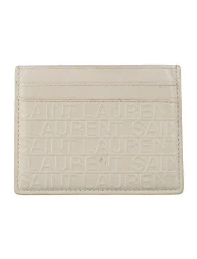 Pre-owned Saint Laurent 2022 Card Case Card Holder In Neutrals