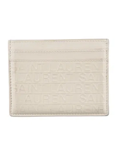 Pre-owned Saint Laurent 2022 Card Case Wallet In Neutral