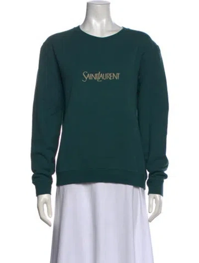 Pre-owned Saint Laurent 2022 Crew Neck Sweatshirt In Green