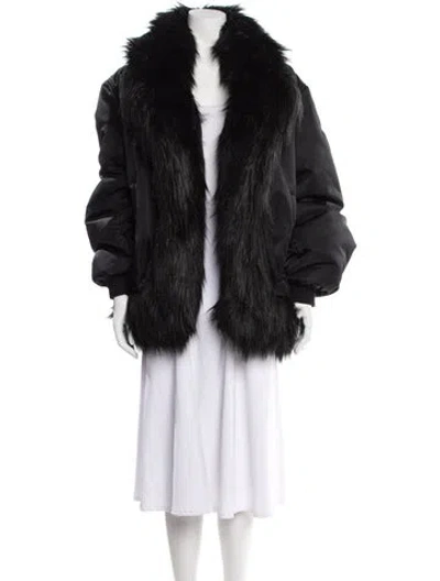 Pre-owned Saint Laurent 2022 Faux Fur Coat In Black
