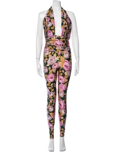 Pre-owned Saint Laurent 2022 Floral Print Jumpsuit In Multicolor