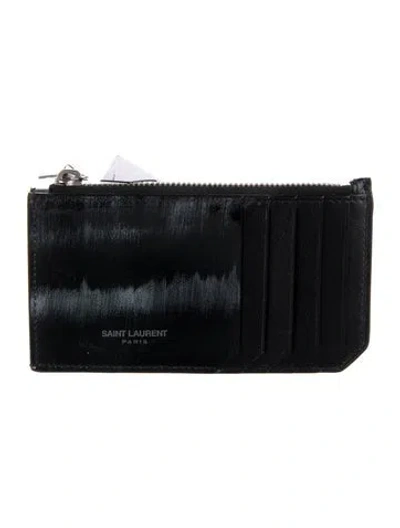 Pre-owned Saint Laurent 2022 Fragments Card Holder In Blue