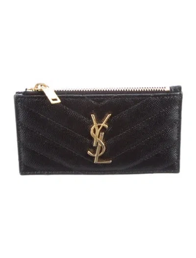 Pre-owned Saint Laurent 2022 Fragments Continental Wallet In Black