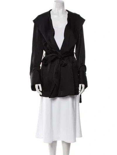 Pre-owned Saint Laurent 2022 Hooded Wrap Blazer W/ Tags In Black