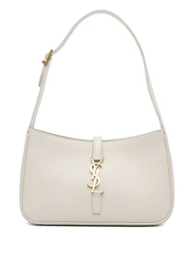 Pre-owned Saint Laurent 2022 Leather Le 5 A 7 Shoulder Bag In 白色