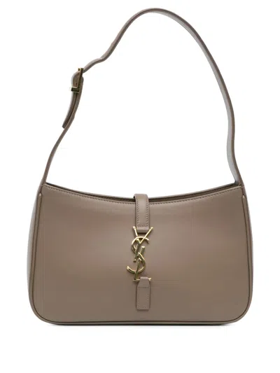 Pre-owned Saint Laurent 2022 Leather Le 5 A 7 Shoulder Bag In Brown