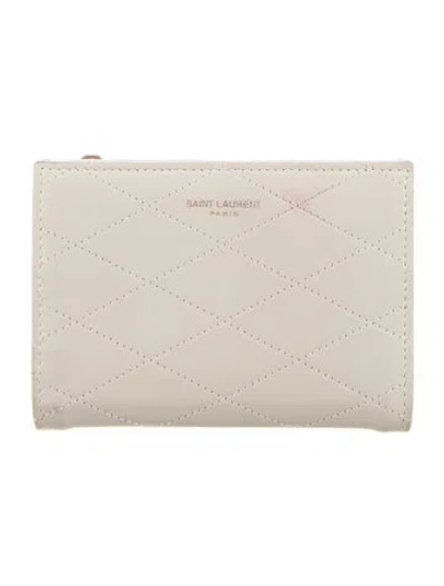 Pre-owned Saint Laurent 2022 Leather Wallet In Neutral