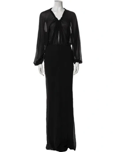 Pre-owned Saint Laurent 2022 Long Dress In Black