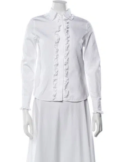 Pre-owned Saint Laurent 2022 Long Sleeve Blouse In White