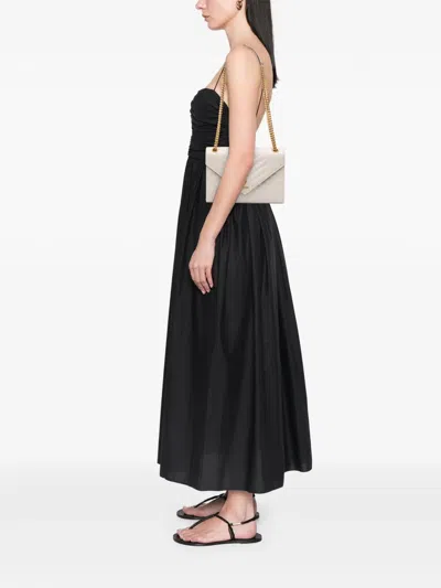 Pre-owned Saint Laurent 2022 Medium Grain De Poudre Triquilt Monogram Envelope Bag Shoulder Bag In White