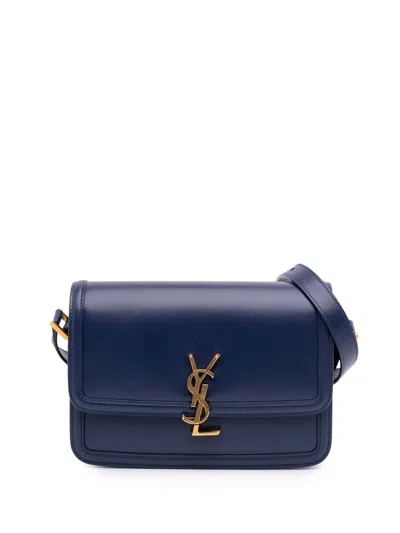 Pre-owned Saint Laurent 2022 Medium Leather Solferino Satchel In Box Crossbody Bag In Blue