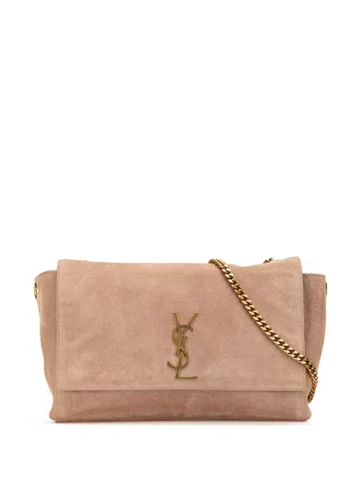 Pre-owned Saint Laurent 2022 Medium Smooth Calfskin And Suede Reversible Kate Crossbody Bag
