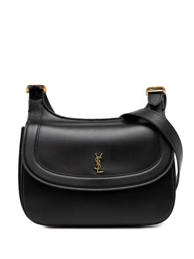 Pre-owned Saint Laurent 2022 Medium Smooth Calfskin Charlie Crossbody Bag In Black