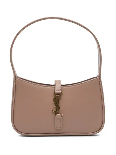 Pre-owned Saint Laurent 2022 Mini Calfskin Le 5 A 7 Shoulder Bag In Brown