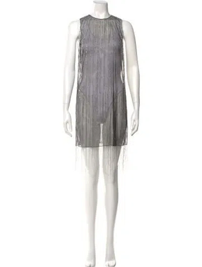 Pre-owned Saint Laurent 2022 Mini Dress In Gray