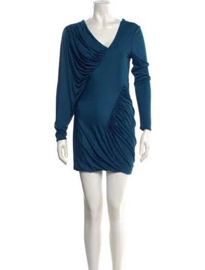 Pre-owned Saint Laurent 2022 Mini Dress W/ Tags In Blue