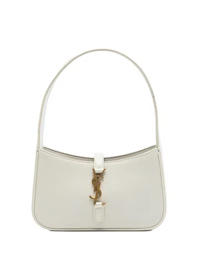 Pre-owned Saint Laurent 2022 Mini Smooth Calfskin Le 5 A 7 Shoulder Bag In White