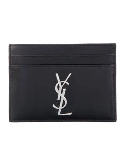 Pre-owned Saint Laurent 2022 Monogram Card Case Card Holder In Black