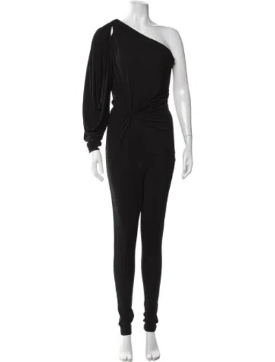 Pre-owned Saint Laurent 2022 One-shoulder Jumpsuit W/ Tags In Black