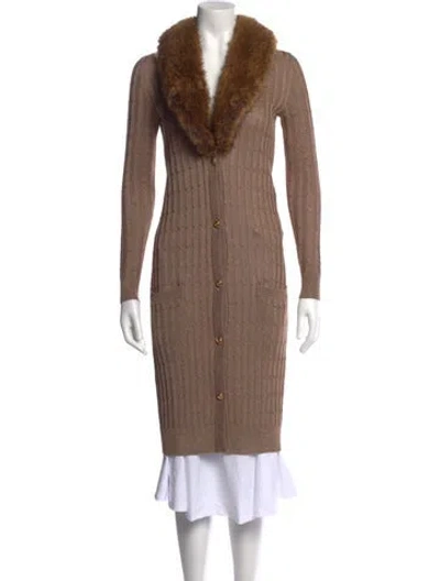 Pre-owned Saint Laurent 2022 Open Front Sweater In Brown