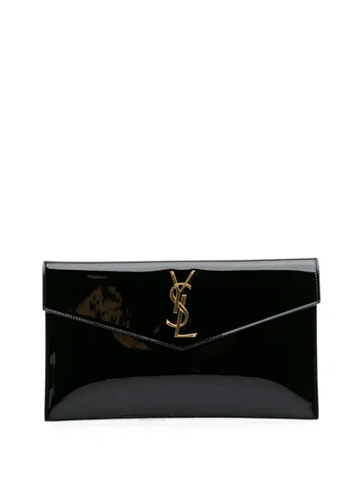 Pre-owned Saint Laurent 2022 Patent Uptown Pouch Clutch Bag