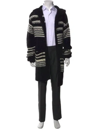 Pre-owned Saint Laurent 2022 Patterned Cardigan In Black