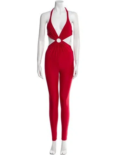 Pre-owned Saint Laurent 2022 Printed Jumpsuit W/ Tags In Red