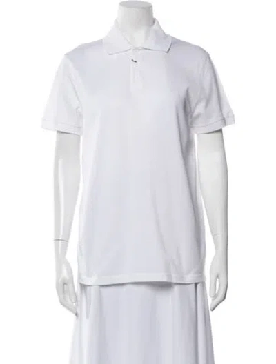 Pre-owned Saint Laurent 2022 Short Sleeve Polo In Neutrals/white