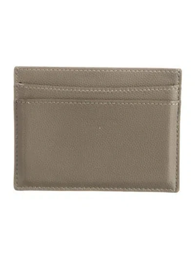 Pre-owned Saint Laurent 2022 Signature Logo Card Holder In Gray