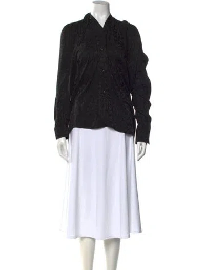 Pre-owned Saint Laurent 2022 Silk Blouse In Black
