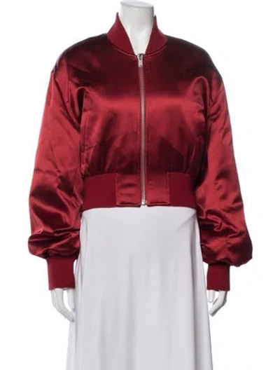 Pre-owned Saint Laurent 2022 Silk Bomber Jacket W/ Tags In Red