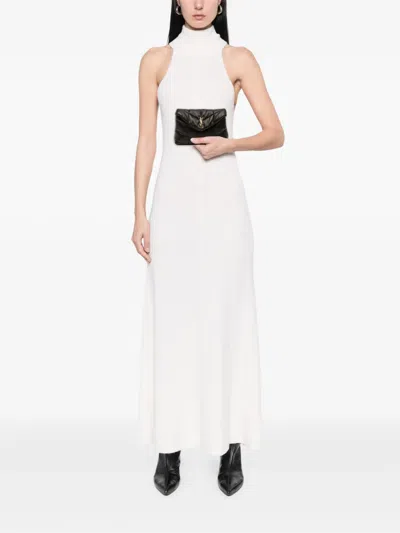 Pre-owned Saint Laurent 2022 Small Lambskin Loulou Puffer Clutch Bag In Black