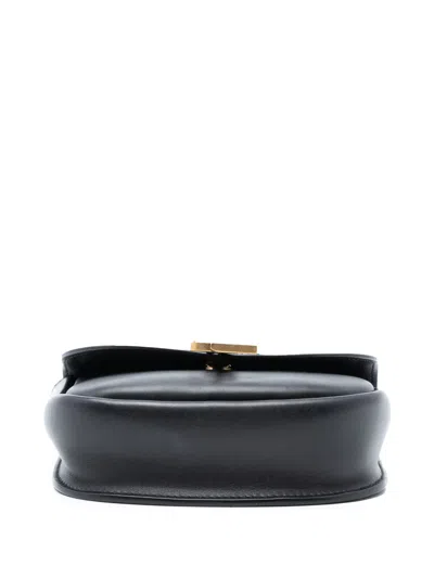 Pre-owned Saint Laurent 2022 Small Leather Monogram Kaia Crossbody Bag In Black