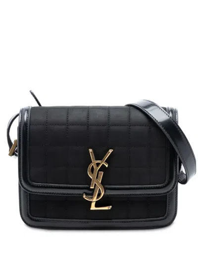 Pre-owned Saint Laurent 2022 Small Quilted Suede Solferino Satchel In Box Shoulder Bag In Black